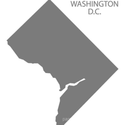 Washington DC USA Map in grey